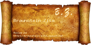 Braunstein Zita névjegykártya